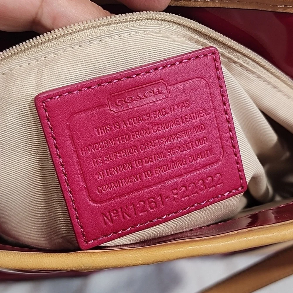 Coach 22322 Peyton Patent Leather Tote Magenta